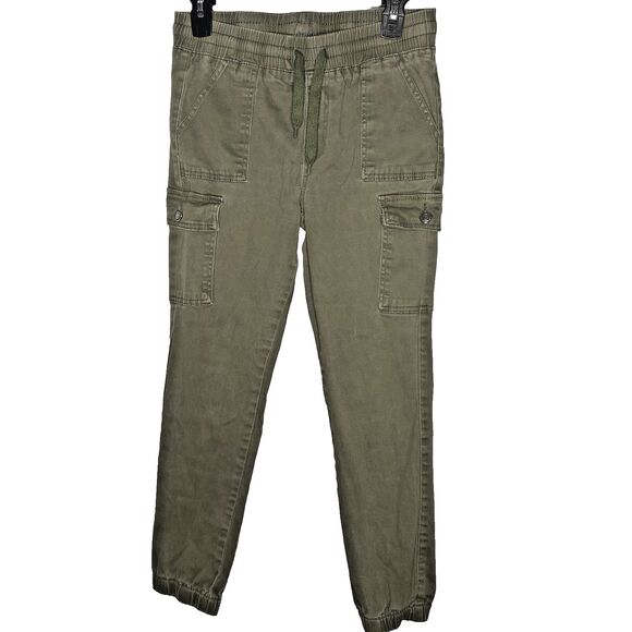 MONKEY RIDE Jeans Cargo Jogger Utility Pants Army Green Pull On Womens 7 28 - Picture 1 of 9